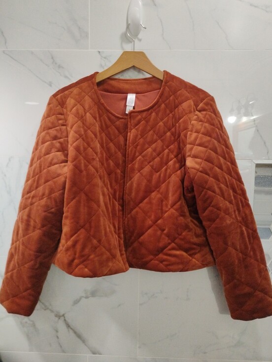 Wynne Layers Jackets & Blazers - Wynne Layers Quilted Rust Velvet Women's Jacket Open Front Size Medium NEW
